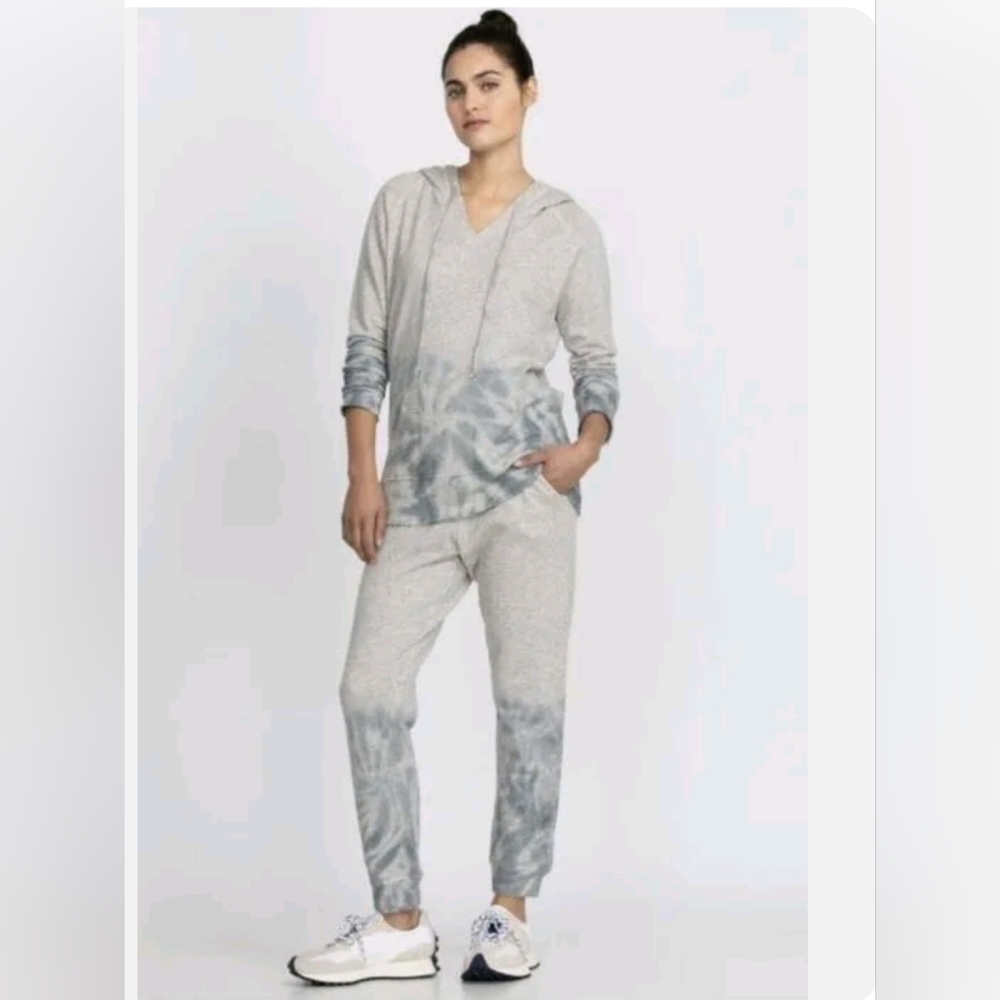 NWT Calme Johnny Was Mira Gray Drawstring Sweatpants Tie Dye XL $148